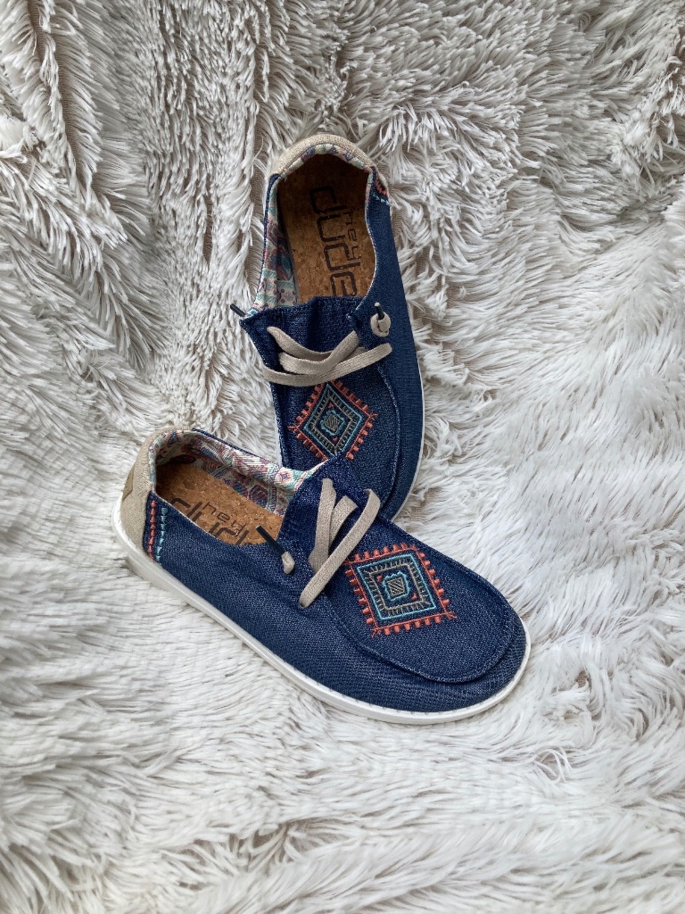Womens Hey Dude Wendy Boho Ocean Blue shoes size 6